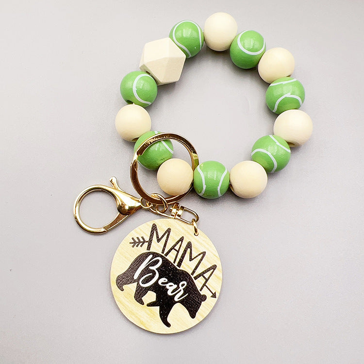 Wholesale sports style football basketball baseball and other wooden beads beaded polar bear
